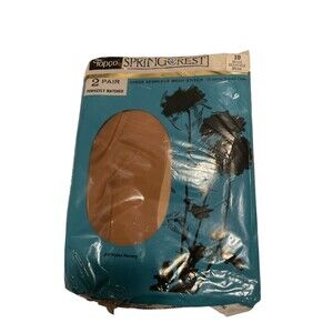 Vintage Nylon stockings Garter Style Springcrest 1 pair Beige
